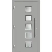 Haustuerenland.de Haustür "STELLA" 79 mm RC3 Weißaluminium RAL 9006 außen öffnend DIN links