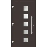 Haustuerenland.de Haustür RC3 "STELLA" 79 mm Graubraun RAL 8019 beidseitig außen öffnend DIN links