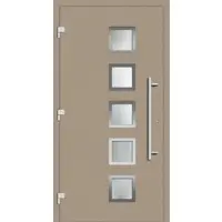 Haustuerenland.de Haustür "STELLA" 79 mm RC3 Graubeige RAL 1019 außen öffnend DIN links