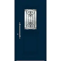 Haustuerenland.de SCHÜCO Aluminium Haustür "AMALIA" ADS 75.SI RC2 Stahlblau RAL 5011 innen öffnend DIN links