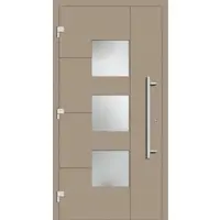 Haustuerenland.de Haustür "SKADI" 79 mm RC3 Graubeige RAL 1019 außen öffnend DIN links