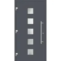Haustuerenland.de Haustür RC3 "SISSI" 79 mm Schiefergrau RAL 7015 außen öffnend DIN links