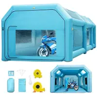 StarTech.com Aufblasbares Sprühkabine Zelt 6x3x2,5m - Aufblasbares Lackierkabine Zelt 210D Oxford-Gewebe PVC Autozelt - 2 abnehmbare Türen - Gebläse inkl., Ideal für Autolackierung und Reparatur von Motorrädern.