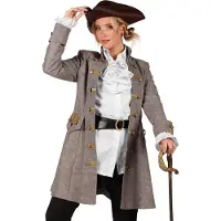 Thetru Grauer Piratenmantel für Frauen