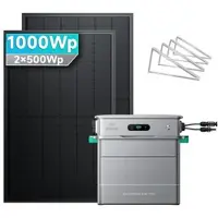 SolarMars Zendure SolarFlow 800 Pro Balkonkraftwerk mit Speicher - 2 Panels (1000Wp)üî• / Zendure 800 pro / Mit Flachdach/Garten/Wand HAL