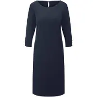Goldner Kurzgröße: Jerseykleid mit Krepp-Qualität in marine | Gr.: 19
