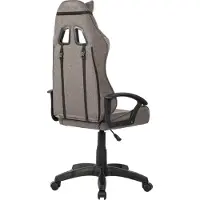 HTI Gaming-Stuhl Roya Grau Stoffbezug, Kippfunktion, Kopf- & Lordosenstütze, bis 120 kg, höhenverstellbar 114-124 cm