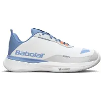 Babolat Damen Tennisschuhe SFX Evo All Court Women White/Forever Blue EUR 38,5 - Weiß,Blau - EUR 38,5