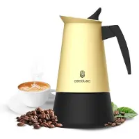 Cecotec Italienische Kaffeemaschine Piccolina 600 Beige. 300 ml, 6 Tassen Kaffee, Edelstahl, Für alle Oberflächen geeignet, Premium-Filter