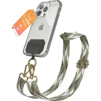 EAZY CASE - Handykette Universal Pad zum Umhängen, kompatibel mit jedem Handy, Kette mit Hülle, Handyband Mix Style in Grün