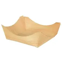 Papstar 10 X 50 Fingerfood - Schalen, Holz "pure" eckig 3,5 cm x 10 cm x 10 cm