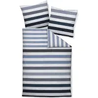 Janine Mako-Satin Bettwäsche J.D. 87115 silber anthrazit 155x220 cm + 80x80 cm