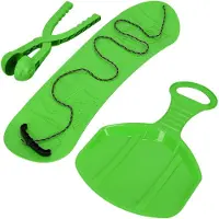 KOTARBAU Spielset Snowboard Schneeballzange Poporutscher für Kinder Spielset für den Schnee Rutschbahn Snowboard Schneeballautomat Grün