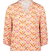 Cartoon Casual-Bluse mit Muster in Cream/Rosé | Gr.: 42