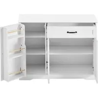 STILVORA Küchenwagen mit klappbare Arbeitsplatte,Küchenschrank Kücheninsel mit Ablagetür&Schubladen,Buffetschrank mit Handtuchhalter&Gewürzregal,Grau