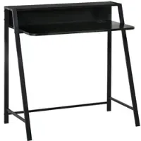 STILVORA Computertisch Schreibtisch 84x45x85 cm mit Ablage und Kabelmanagement MDF Metallrahmen Schwarz platzsparend für Home Office