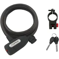 Force Schloss Spiralform mit Halter 1,50 m/10mm, schwarz