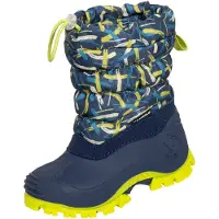 Spirale Kinder-Winterstiefel Sydney-Printed gefüttert in blau/bunt-kombi in blau/bunt-kombi | Gr.: 26