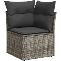 vidaXL Gartensofa-set 9 stk. 7-Sitzanzahl Grau Poly Rattan