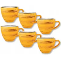 Wilmax Untertasse 12 cm Gelb Porzellan, 6er Set