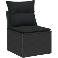 vidaXL Gartensofa-set mit Kissen 9 pcs Schwarz Poly Rattan