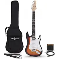 Gear4Music 3/4-LA-E-Gitarre Sunburst im Bundle mit Mini-Gitarrenverstärker