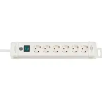 Brennenstuhl 6-fach Schutzkontakt-Steckdose weiß - mit Schalter - 250V, 16A - 1,8 m