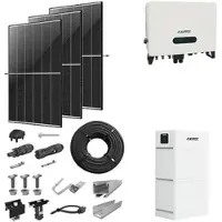 AXITEC PV-Komplettanlage 8 kWp mit Wechselrichter 8 kW + Stromspeicher 6,7 kWh, 20 Solarmodulen Glas-Glas black frame & Montagesystem Aufdach (* 0% MwSt. gem. §12 Abs. 3 UstG)