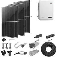 SMA PV-Komplettanlage 5 kWp mit Wechselrichter 5 kW, 12 Solarmodulen black frame & Montagesystem Aufdach (* 0% MwSt. gem. §12 Abs. 3 UstG)
