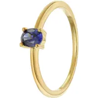 Trendor 21370-06 Damenring 333 Gold (8k) Ovaler Zirkonia Dunkelblau