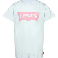 Levi's T-Shirt KIDS "LVG BATWING TEE", Mädchen, Gr. 8 (128), blau (country air), Jersey, Obermaterial: 100% Baumwolle, Basic schmal hüftlang, Rundhals, abgesteppte Kante, Shirts T-Shirt, for GIRLS