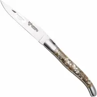 Laguiole En Aubrac Abalone Shell, Brushed Stainless Steel, Taschenmesser, 12 cm