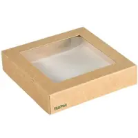 Duni Viking Block Deckel mit Fenster 1200 ml Braun, 300 Stk/Krt (1 x 300 Stk)