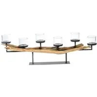 Wmg Robuster Eisenleuchter Tizio mit Holz