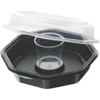 Duni GmbH DUNI Octaview Menübox mit Dressingglas, schwarz/transparent 149867 , 1 Karton = 360 Stück, 450/ 65 ml