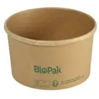 Biopak DUNI Ronda Bowl Slim ungeteilt, 550 ml 197185 , 1 Karton = 15 x 35 Stück, braun