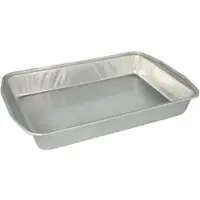 Papstar Starpak 5 Bratschalen, Alu eckig 3,15 l 5 cm x 25 cm x 36,6 cm silber | Schrumpffolie (5 Stück)