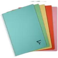 Clairefontaine 5x Linicolor ESSENCE, Spiralbuch A4, 90 Blatt kariert 90g, Doppelspiralbindung, Einband aus gerilltem PP - Sortiert 327126C