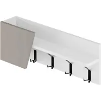 Livetastic Wandgarderobe Eleva ca. 74x26 cm Weiß/Mokka