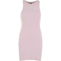 Urban Classics Damen-Kleid aus gewaschenem Ripp-Jersey, blushedrose, XS