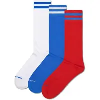 Happy socks Unisex Socken, 3er Pack - Solid Crew Socks, Baumwolle, Streifen, unifarben, Baumwollmischung