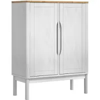 vidaXL Sideboard FLORO Weiß 70 x 30 x 70,5 cm Massivholz Kiefer