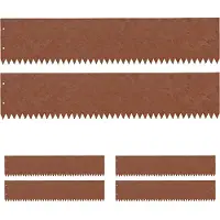 Relaxdays Rasenkante, 6er Set, Stahl, rustikale Rostoptik, flexible Beeteinfassung, Umrandung für Beet & Rasen, braun