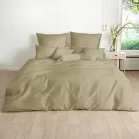 TRAUMSCHLAF Uni Mako-Satin Bettwäsche, Bettbezüge und Kissenbezüge einzeln Restposten Kissenbezug einzeln 40x80 cm | cappucino - braun