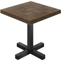 GGM Möbel CC | Bistro Tisch | B:T 80 x 80 cm | H 78 cm | Walnuß | Gestell: Schwarz | Säule: 6 x 6 cm