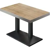 GGM Möbel BPA | Bistro Tisch | 110 x 60 x 81 cm | Rechteckig | Edelstahl Rand | Eiche / Schwarz