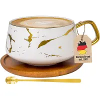 Intirilife Kaffee Tee Tasse im Marmor Design 200 ml