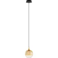 Nova Luce LED Pendelleuchte Orenda 5W warmweiss 3000K Messinggold Schwarz Champagner Glas Metall Ø16cm 9416958