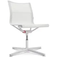 Wagner Besucherstuhl D1 Office Fußkreuz Aluminium weiß matt, Designer Stefan Diez, 77x83-93x77 cm