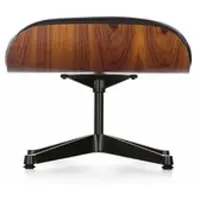 Vitra Ottoman für Lounge Chair Gestell Alu poliert/schwarz, Designer Charles & Ray Eames, 63x42x56 cm